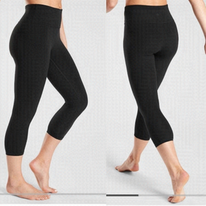 ATHLETA High Rise Capri Elation Leggings Tights Black XXS